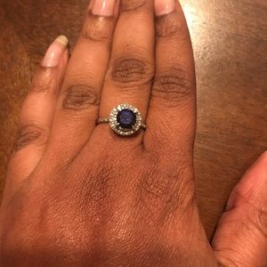 10k white gold sapphire ring
